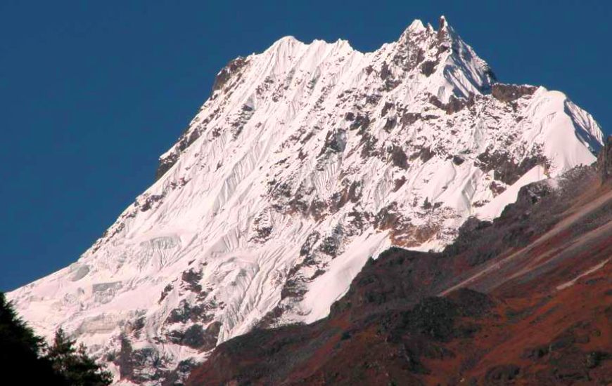 Simnang Himal from the Buri Gandaki Valley