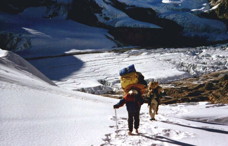 Ascent to Trashe Labtse from Drolamboa Glacier