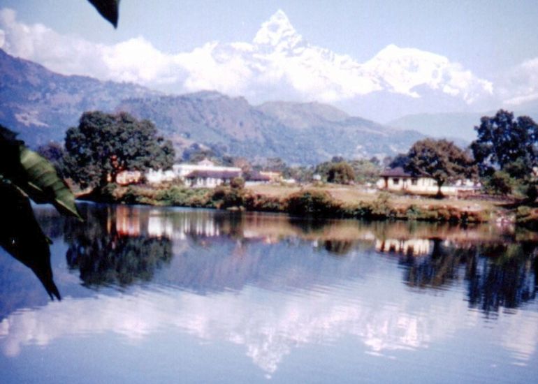 Mount Macchapucchre ( The " Fishtail Mountain " ) from Phewa Tal, Pokhara