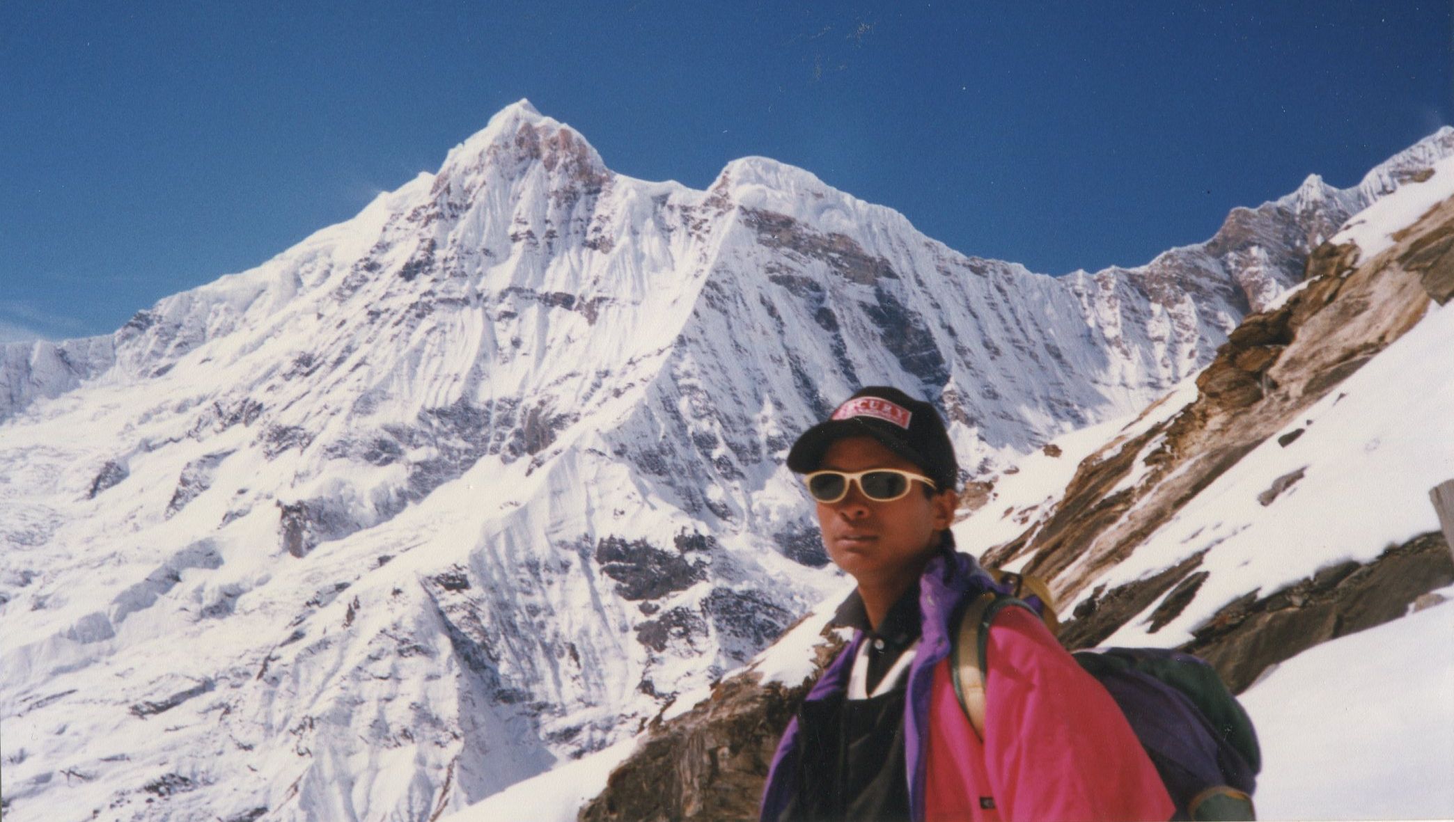 Annapurna South Peak from Rakshi Peak