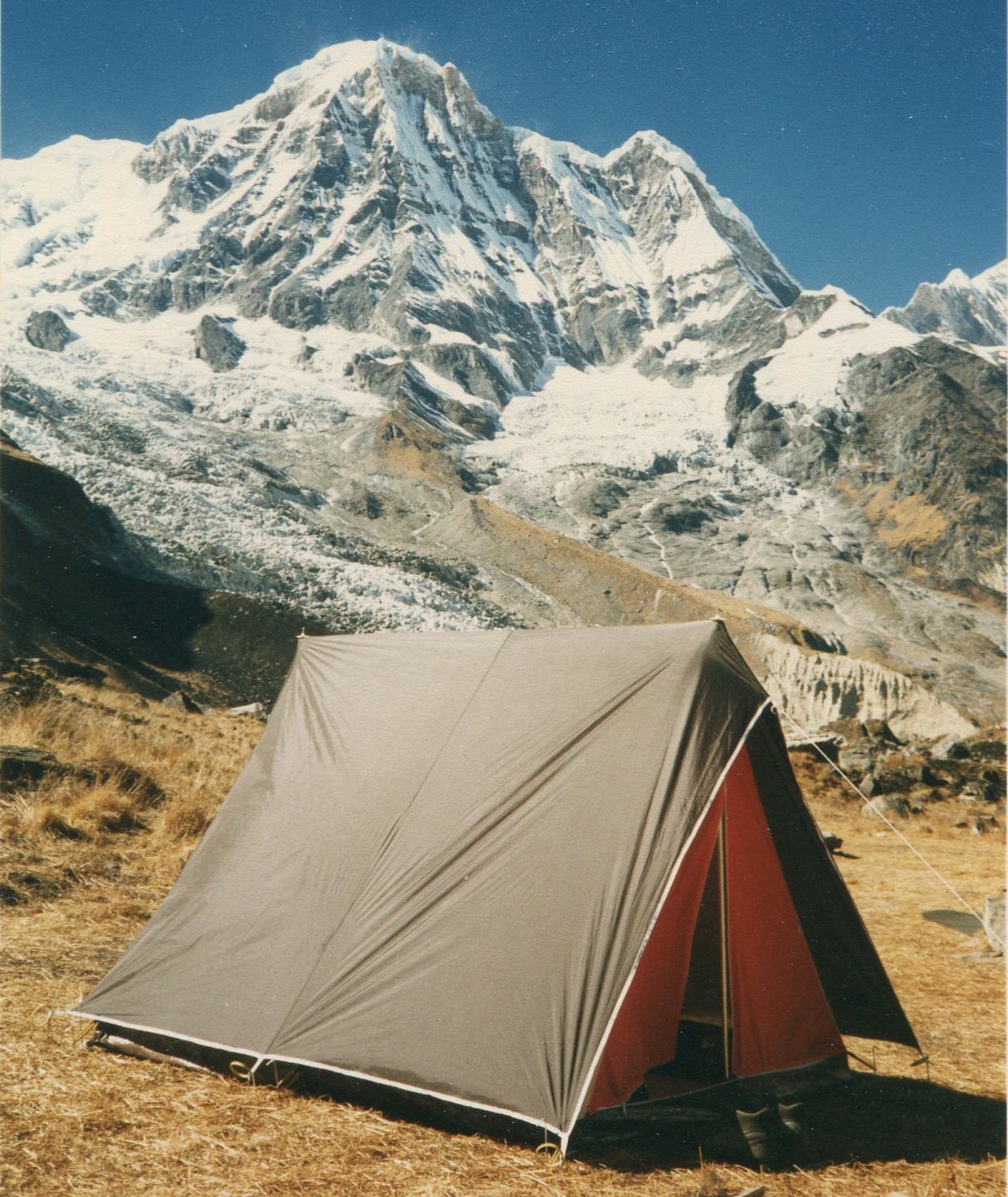 Annapurna South Peak above camp in the Sanctuary