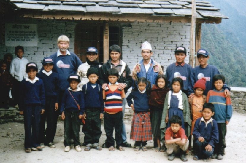 Nepalese Schoolchildren in Chomrong Village
