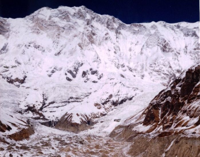 Mount Annapurna I from above Base Camp in Annapurna Sanctuary