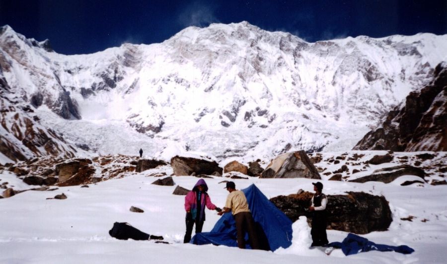 Base Camp in the Sanctuary beneath Mount Annapurna I