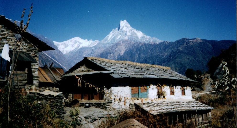 Mount Macchapucchre, The Fishtail Mountain on approach to Gandrung