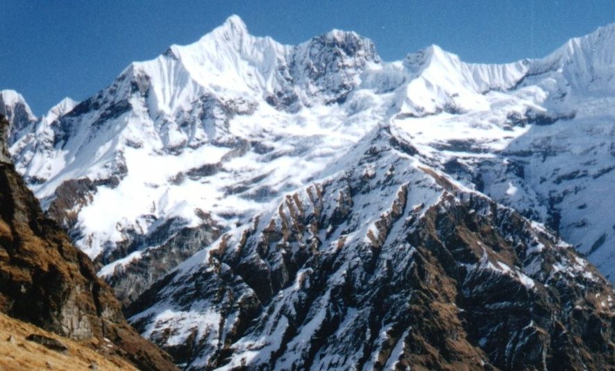 Mount Gandarba Chuli on descent from Annapurna Sanctuary