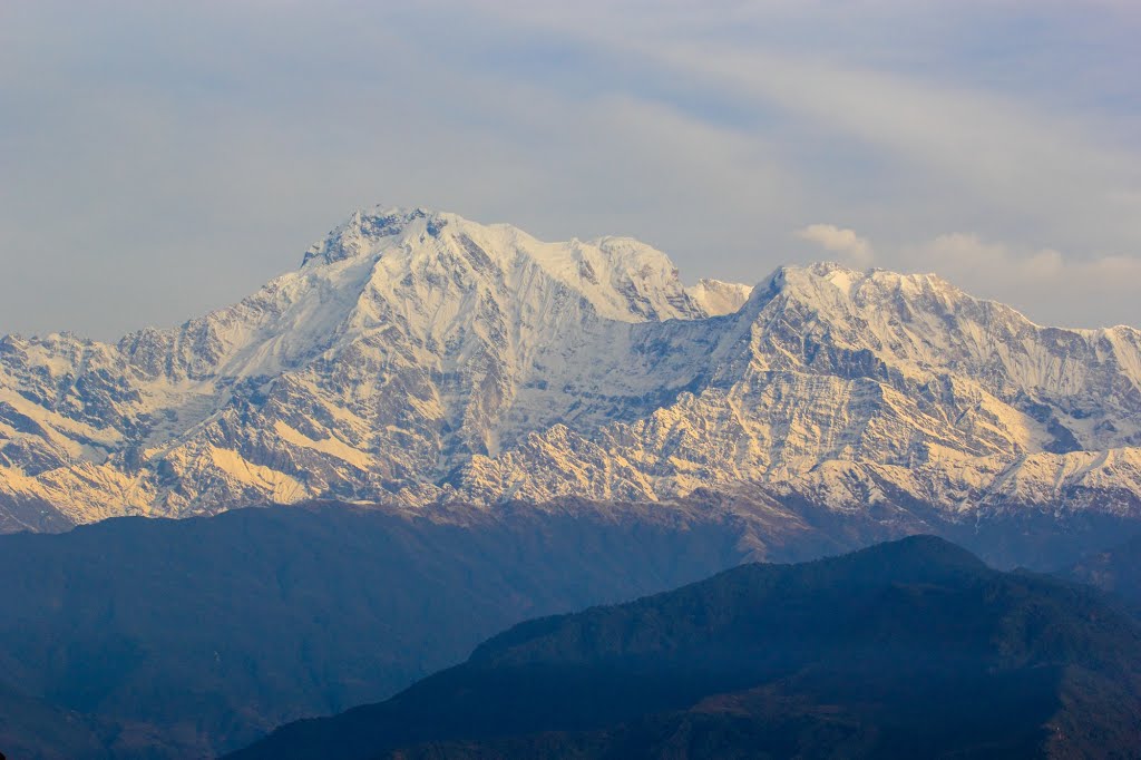 Annapurna South Peak and Mount Annapurna I on approach to the Sanctuary