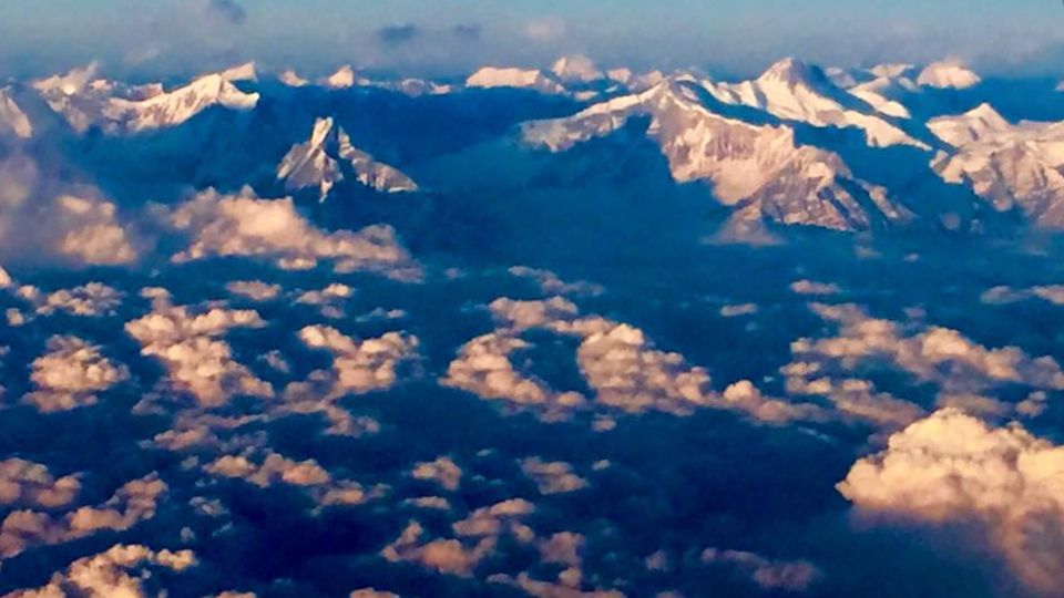 Aerial view of Mount Macchapucchre ( Fishtail Mountain ) and Annapurna Himal
