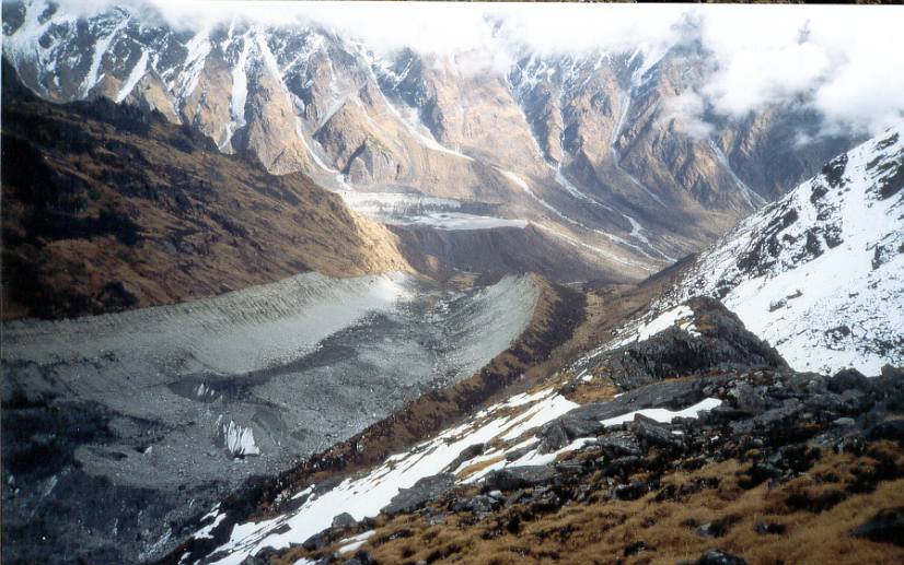 View back to Zurmacher Glacier on ascent to Gyajo La
