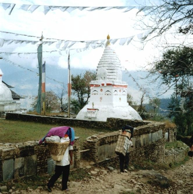 Stupa at Gompa ( Buddhist Monastery ) at Bhandar