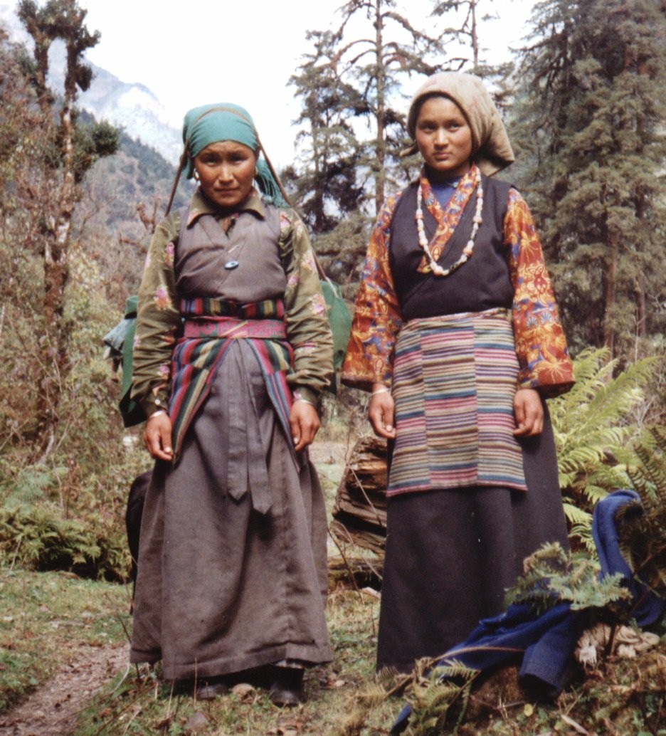 Sherpani yak herders in traditional dress