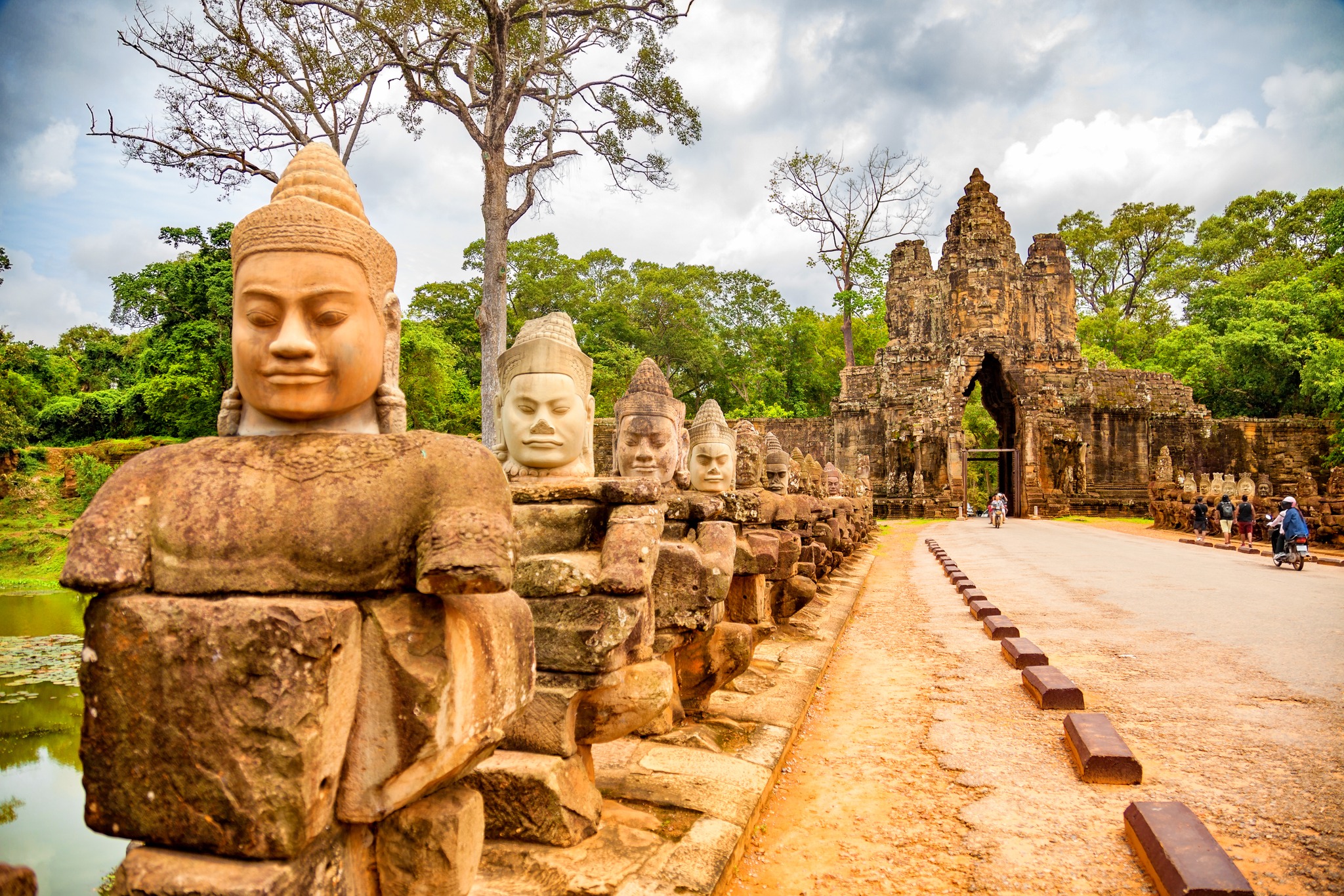 Statues on approach to Angkor Thom in northern Cambodia