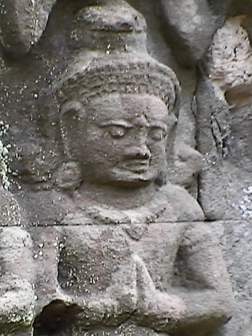 Buddha Sculpture at Ta Prohm Temple at Siem Reap in northern Cambodia