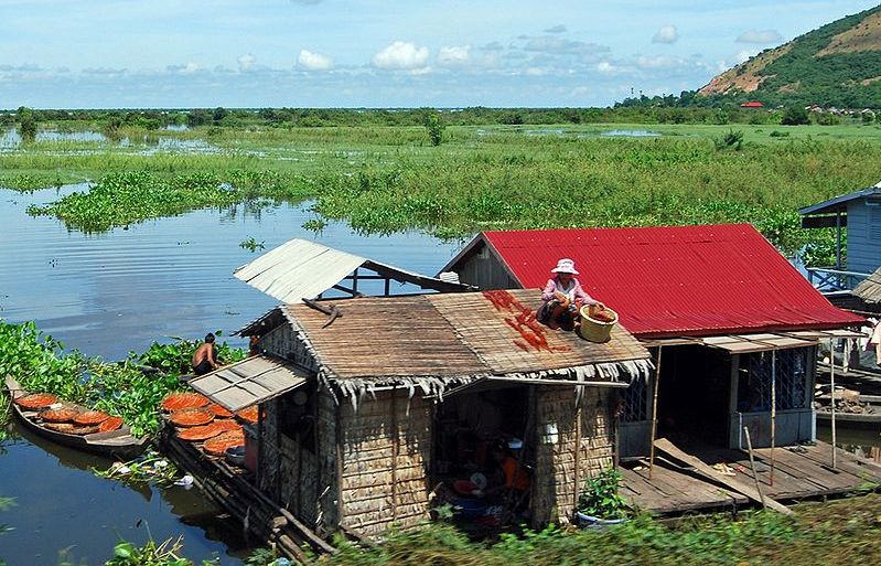 House Boat on Tonle Sap Lake in NW Cambodia