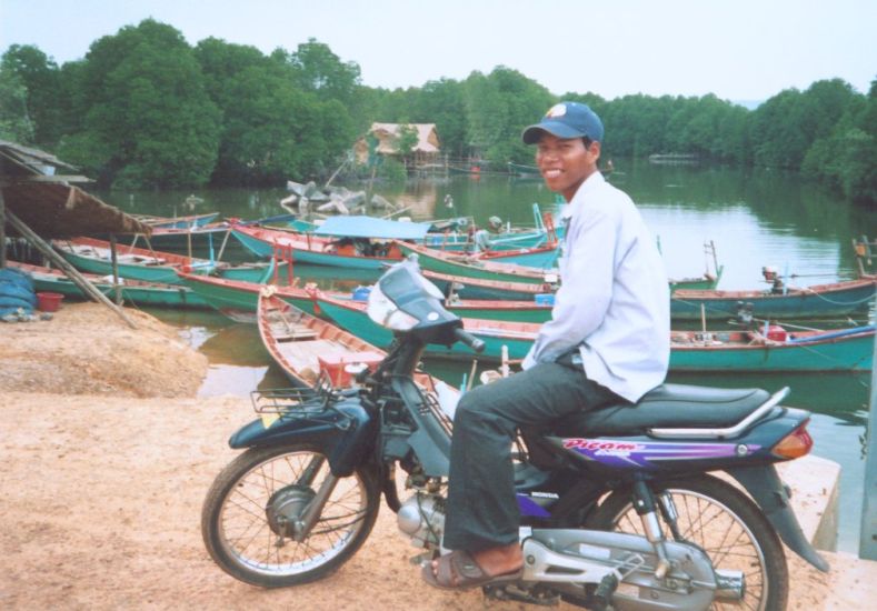 Motorbike Taxi Driver in Sihanoukville in Southern Cambodia