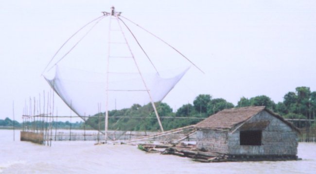 Giant Fish Trap on Stung Sangker River in NW Cambodia