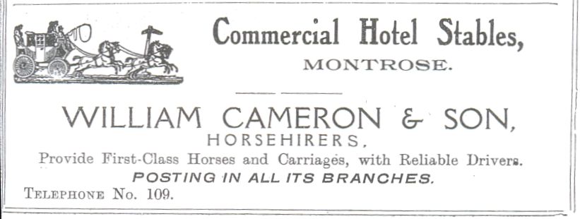 Advert in Montrose Advertiser in 1914