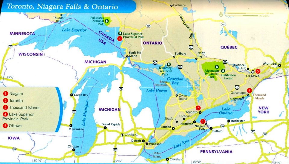Map of Niagara Falls.