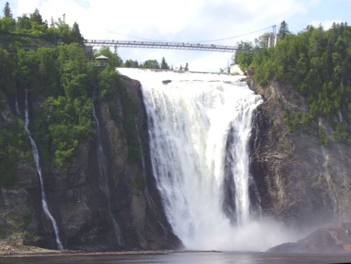 Montmorency Falls ( Chute Montmorency ) in Canada