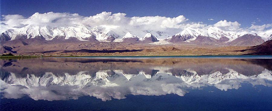 Kongur Tagh from Karakul Lake in Xinjiang Region of China