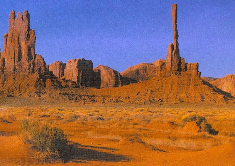Sandstone Pinnacles and "Totem Pole" in Monument Valley