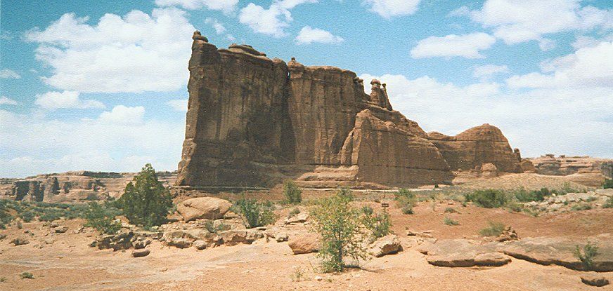 Tower of Babel in Courthouse Towers area of Arches National Park