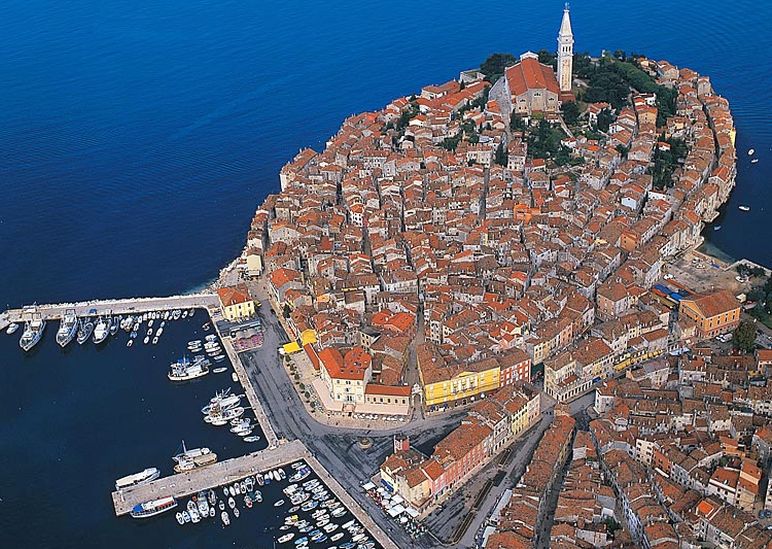 Aerial view of Rovinj in Istria