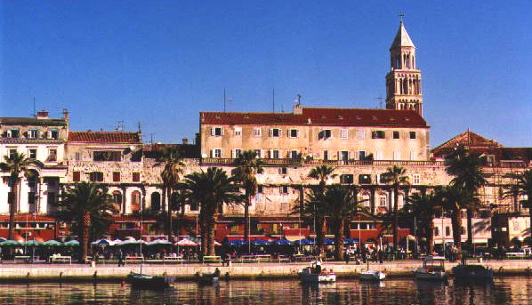 Old Buildings on waterfront at Split on the Adriatic Coast of Croatia