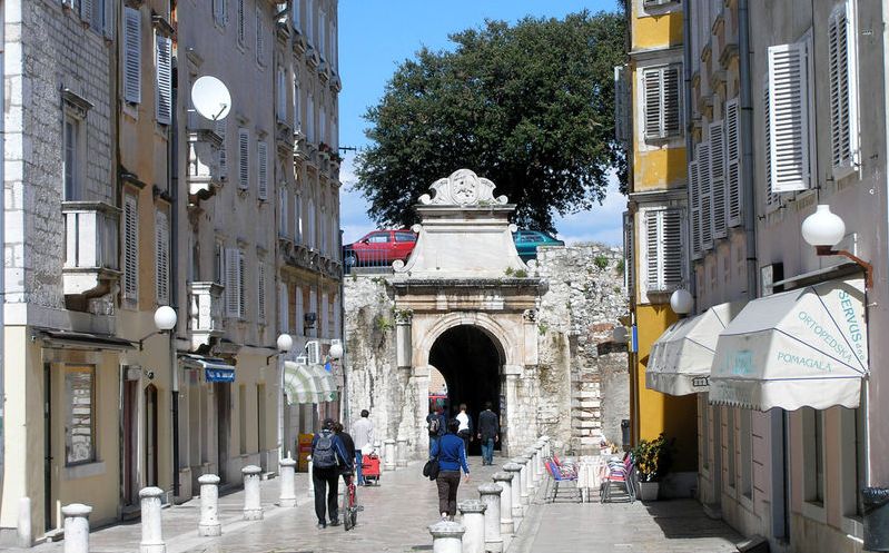 Porta Marina in Zadar on the Dalmatian Coast of Croatia