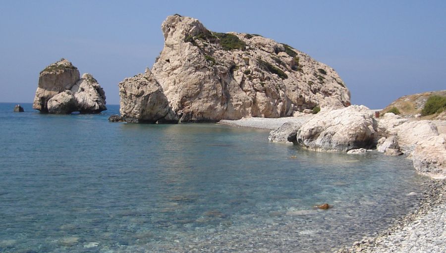 The beach at Coral Bay on the western coast of Cyprus