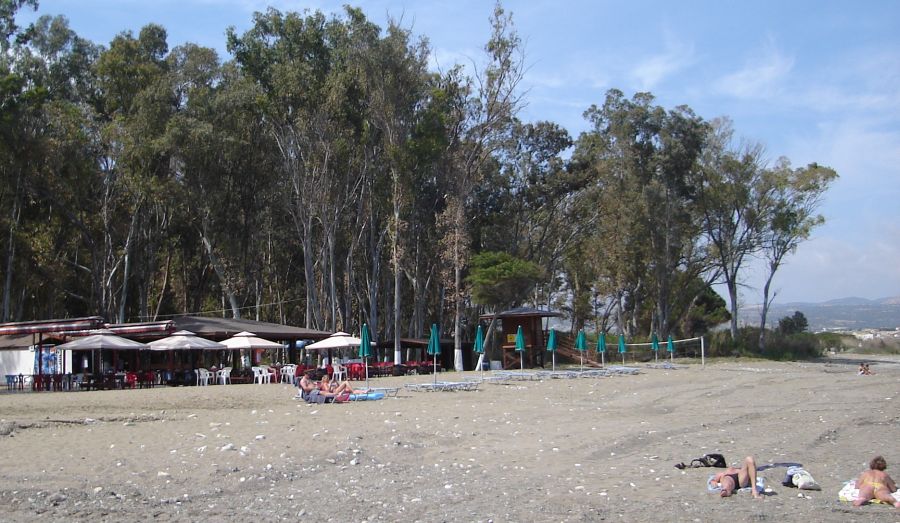 The beach at Polis campsite on Chrysochous Bay