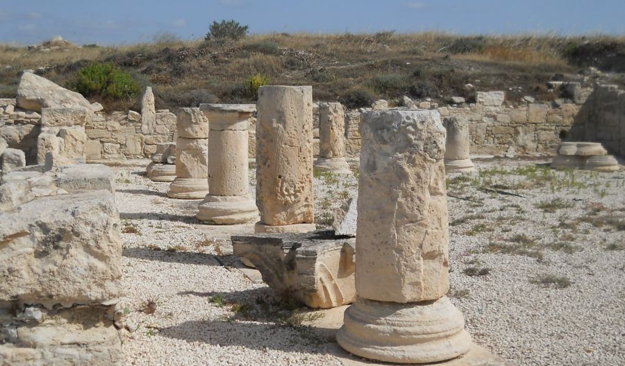 Columns at the House of the Gladiators at Ancient Kourion