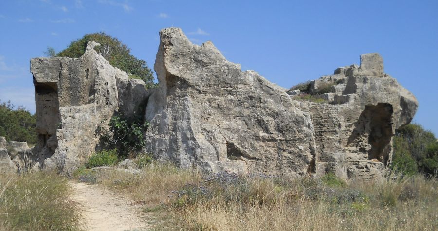 Rock outcrops at the Tombs of the Kings archaeological site