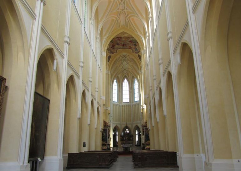 Interior of Cathedral of Assumption of Our Lady at Sedlec near Khutna Hora in the Czech Republic