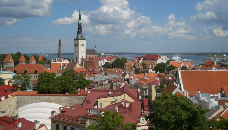 View over Tallinn - - Tower of St. Olav's Church