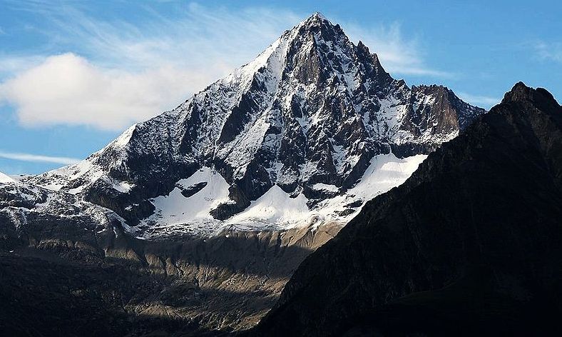 South Wall of the Bietschhorn in the Bernese Oberlands of Switzerland