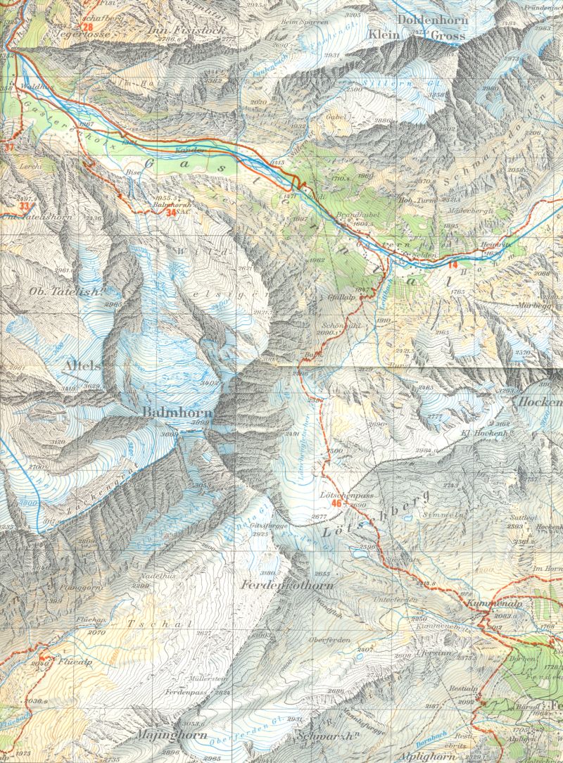 Map of Lotschen Pass