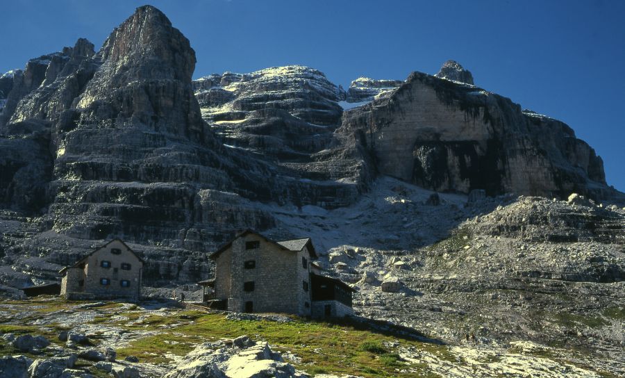 Tuckett Hut in the Brenta Group of the Italian Dolomites