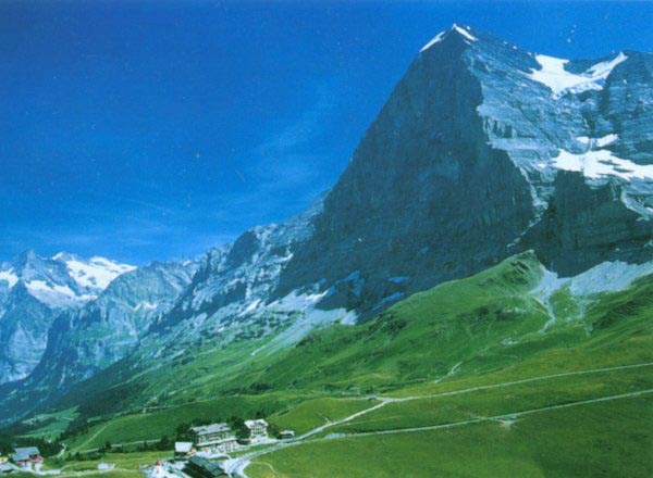North Face of the Eiger from Kleine Scheidegg in the Bernese Oberlands Region of the Swiss Alps