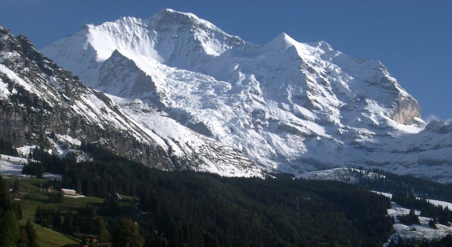 The Jungfrau in the Bernese Oberlands Region of the Swiss Alps