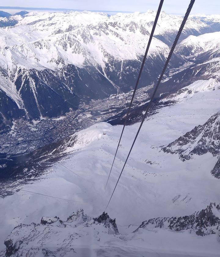 Chamonix beneath Aiguille du Midi