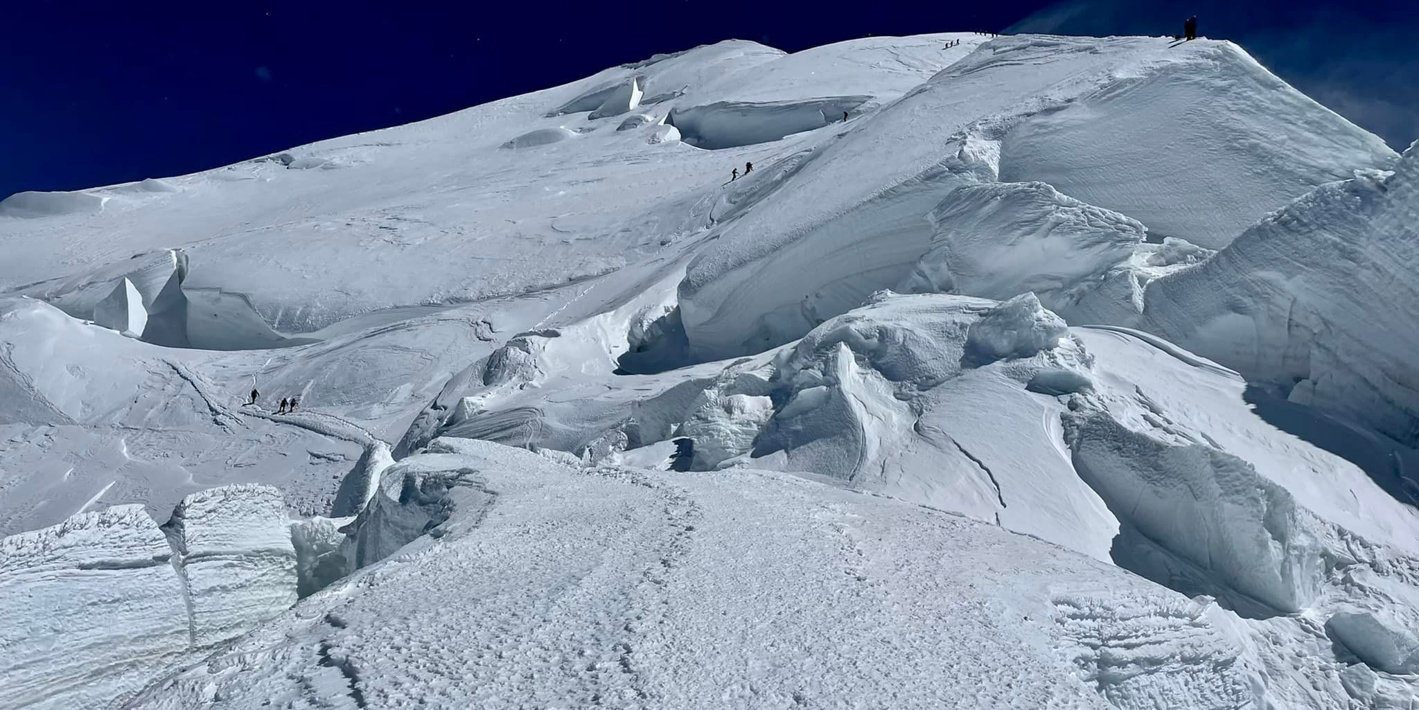 Crevasses on Normal route of ascent on Mont Blanc