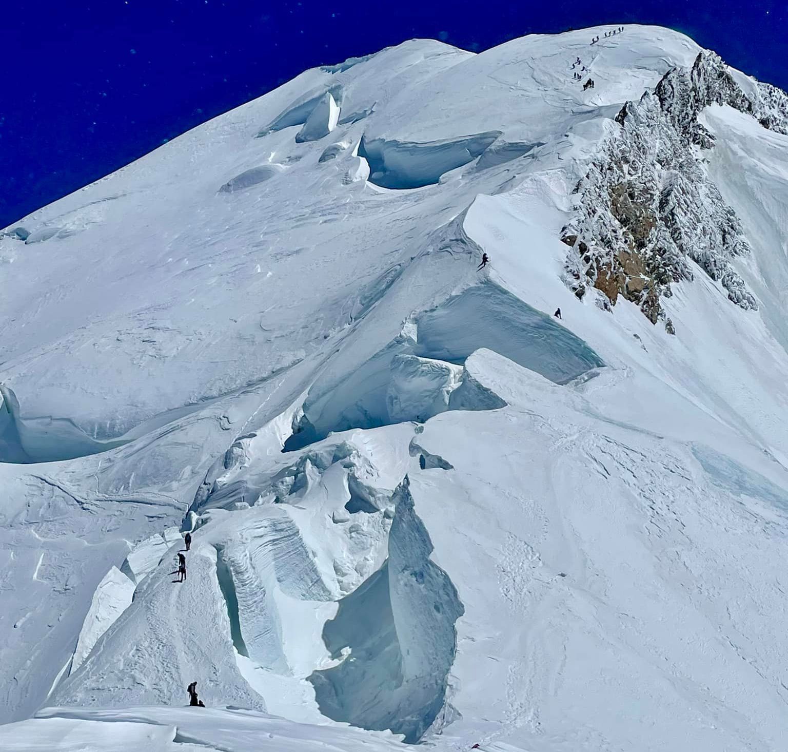 Crevasses on Normal route of ascent on Mont Blanc