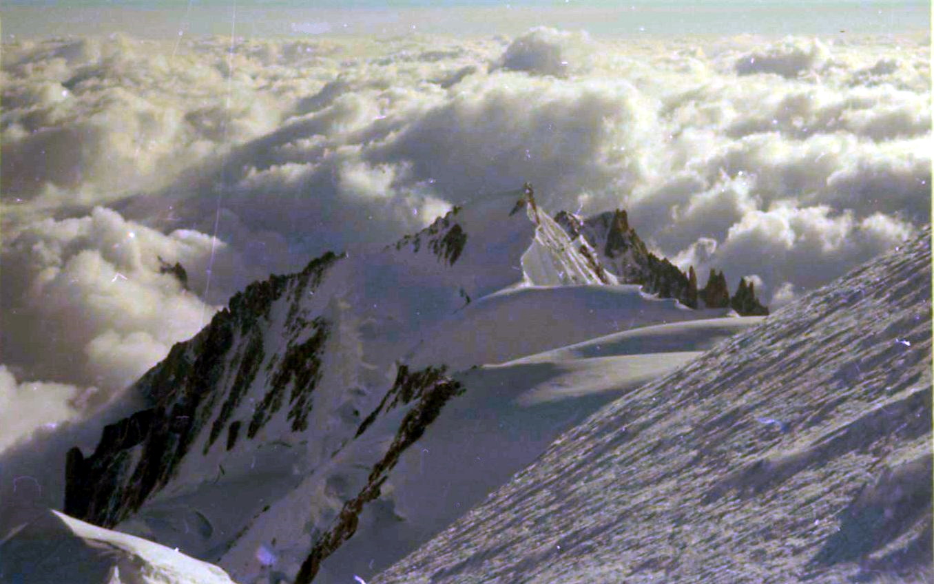 Summit View from Mont Blanc - Aiguille du Midi, Mont Maudit and Mont Blanc de Tacul