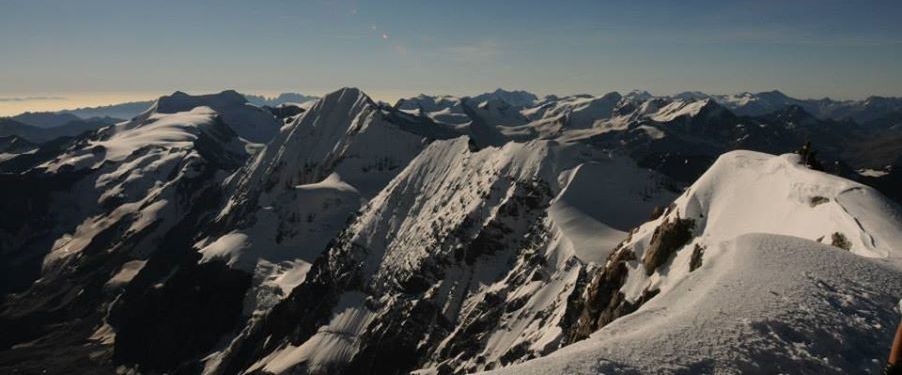 Gran Zebru ( Konig Spitze ) from summit of the Ortler in the Alps of NE Italy