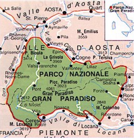 Location Map for the Gran Paradiso in NW Italy