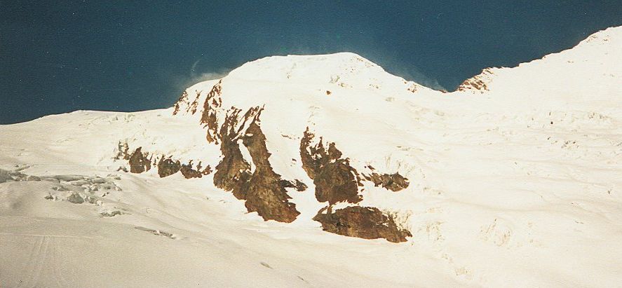 Alphubel in the Mischabel Range from above Saas Fe in the Swiss Alps
