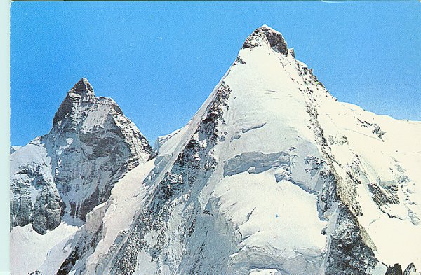 Dent d'Herens and Il Cervino ( Matterhorn ) on the Italian-Swiss border