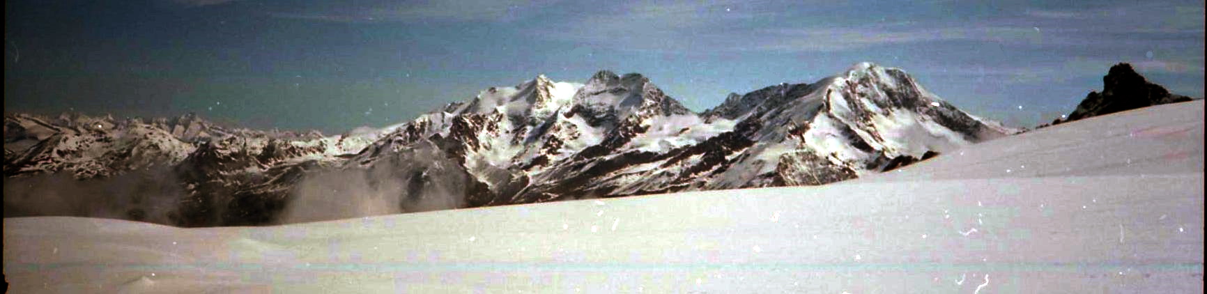 Lagginhorn and Weissmies from above Saas Fe