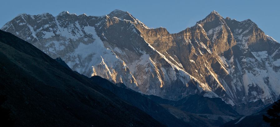 Sunset on Nuptse, Everest & Lhotse